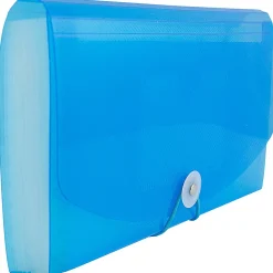 JAM Paper® Expanding File, 6” Expansion, 4-1/2” x 7”, Blue