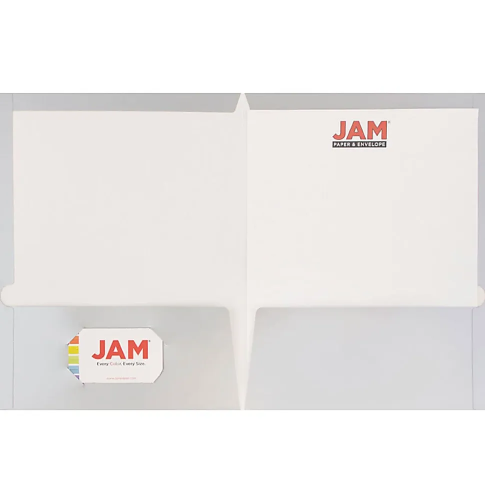 JAM Paper® Glossy 2-Pocket Presentation Folders, Grey, Pack of 6