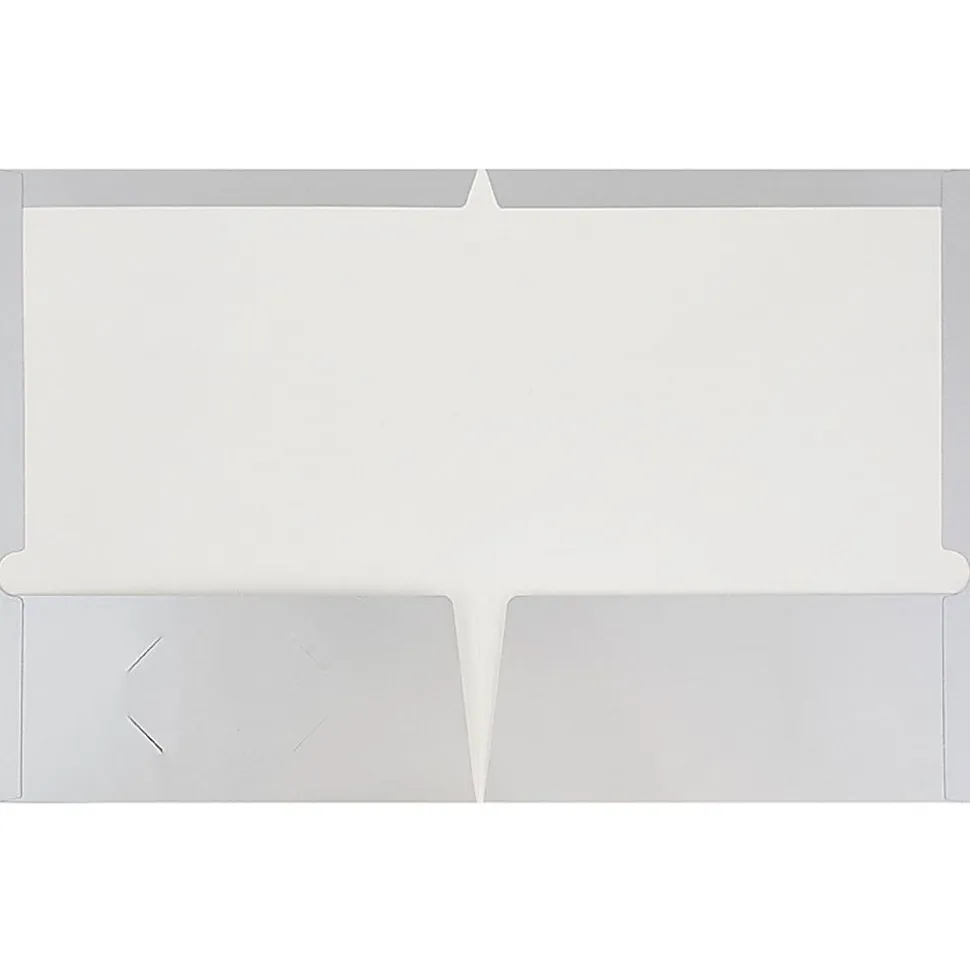 JAM Paper® Glossy 2-Pocket Presentation Folders, Grey, Pack of 6
