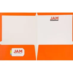 JAM Paper® Glossy 2-Pocket Presentation Folders, Orange, Pack Of 6