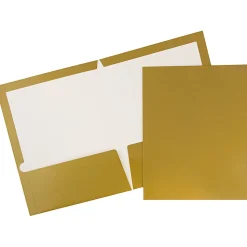 JAM Paper® Glossy 2-Pocket Presentation Folders, Blue, Pack of 6