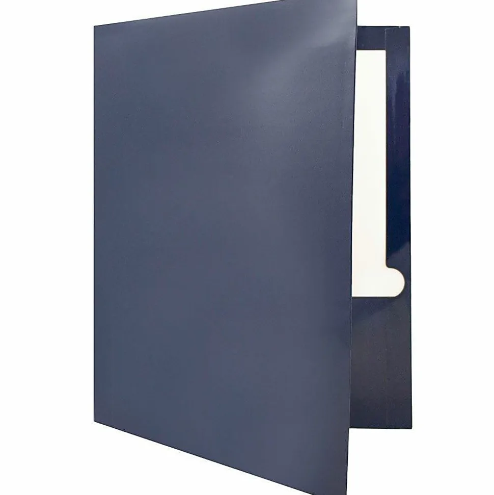 JAM Paper® Glossy 2-Pocket Presentation Folders, Black, Pack of 6