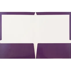 JAM Paper® Glossy 2-Pocket Presentation Folders, Purple, Pack of 6
