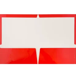 JAM Paper® Glossy 2-Pocket Presentation Folders, Red, Pack of 6