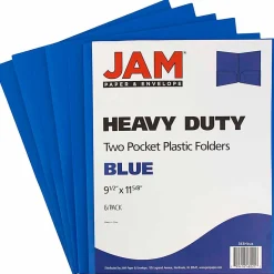 JAM Paper® Heavy-Duty 2-Pocket Plastic Presentation Folders, 9