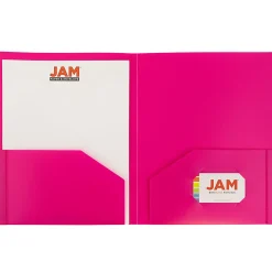 JAM Paper® Heavy-Duty 2-Pocket Plastic Presentation Folders, 9