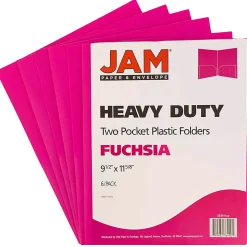 JAM Paper® Heavy-Duty 2-Pocket Plastic Presentation Folders, 9