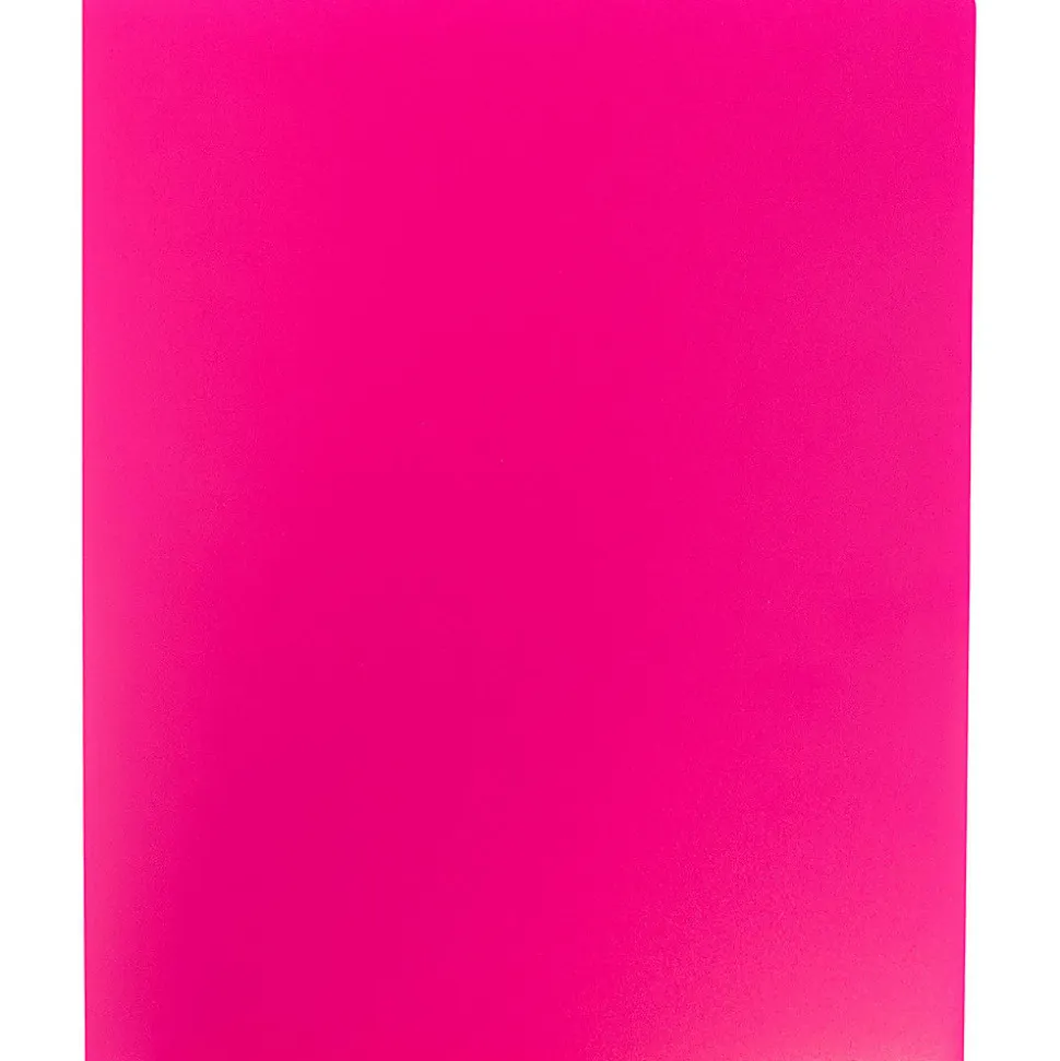 JAM Paper® Heavy-Duty 2-Pocket Plastic Presentation Folders, 9" x 12", Fuchsia Pink, Pack Of 6