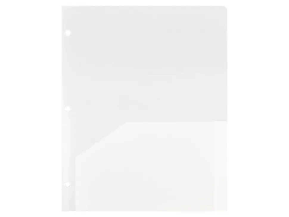 JAM Paper® 3-Hole-Punched 2-Pocket Plastic Presentation Folders, 9" x 12", Clear, Pack Of 6
