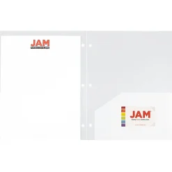 JAM Paper® 3-Hole-Punched 2-Pocket Plastic Presentation Folders, 9