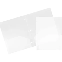 JAM Paper® 3-Hole-Punched 2-Pocket Plastic Presentation Folders, 9