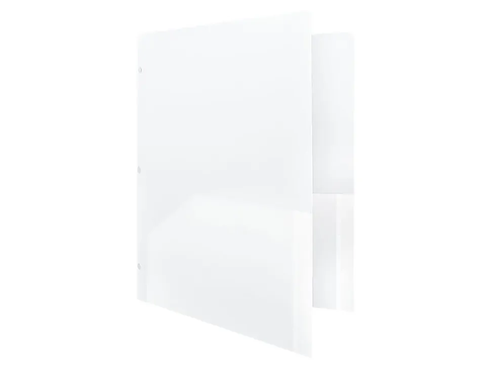 JAM Paper® 3-Hole-Punched 2-Pocket Plastic Presentation Folders, 9" x 12", Clear, Pack Of 6