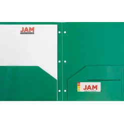 JAM Paper® 3-Hole-Punched 2-Pocket Plastic Presentation Folders, 9
