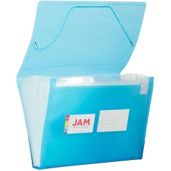 JAM PaperĀ® Letter Size Expanding File, 8ā Expansion, 8-1/2ā x 11ā, Blue