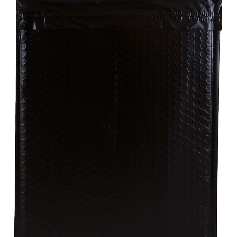 JAM Paper® Open-End Bubble Envelopes, 10" x 13", Black, Pack Of 12