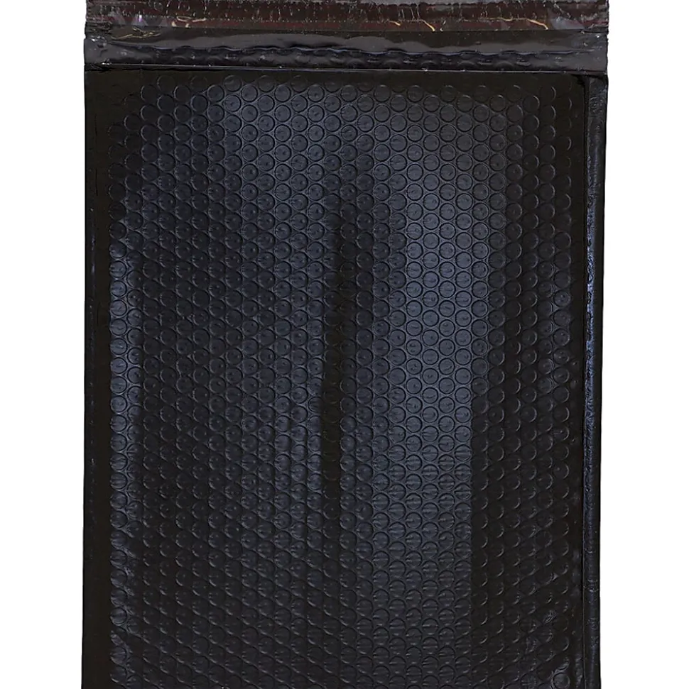 JAM Paper® Open-End Bubble Envelopes, 10" x 13", Black, Pack Of 12