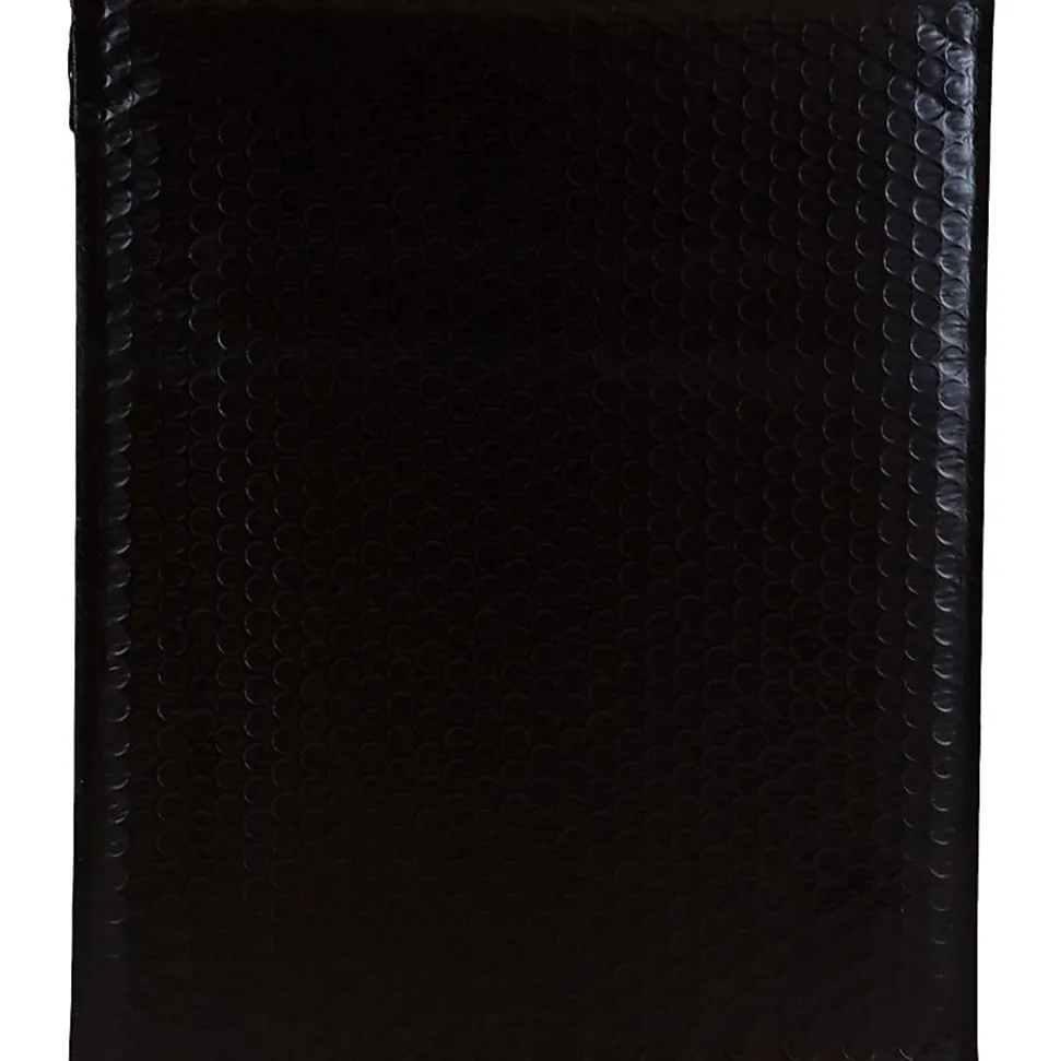 JAM Paper® Open-End Bubble Envelopes, 10" x 13", Black, Pack Of 12