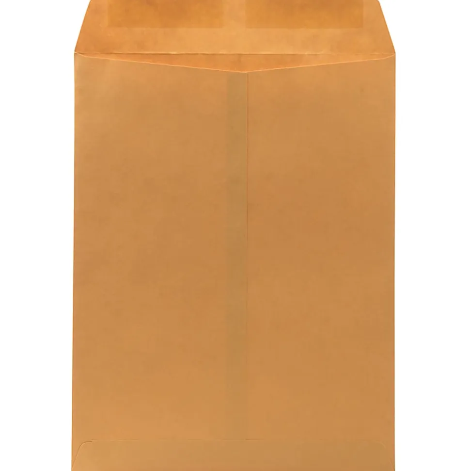 JAM Paper® Open-End Catalog Envelopes, 10" x 13", Gummed Closure, Brown Kraft, Pack Of 100
