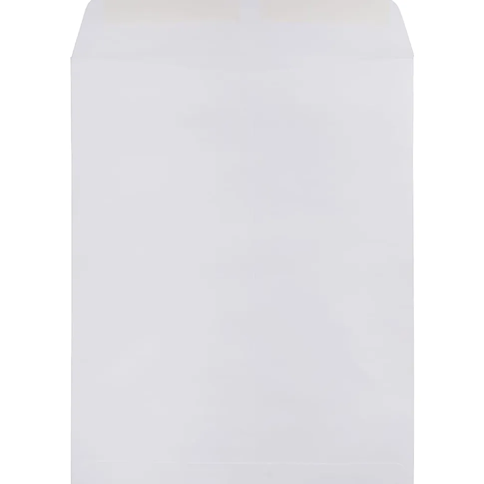 JAM Paper® Open-End Envelopes, 11-1/2 x 14-1/2, Gummed Seal, White, Pack Of 50 Envelopes
