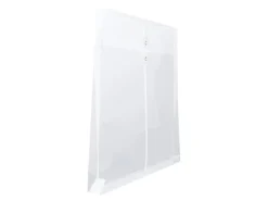 JAM Paper® Open-End Plastic Envelopes, Letter-Size, 9 3/4" x 11 3/4", Button & String Closure, Clear, Pack Of 12