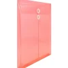 JAM Paper® Open-End Plastic Envelopes, Letter-Size, 9 3/4" x 11 3/4", Pink, Pack Of 12