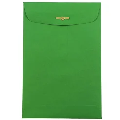 JAM PaperĀ® Open-End 6" x 9" Catalog Envelopes, Clasp Closure, 30% Recycled, Green, Pack Of 10