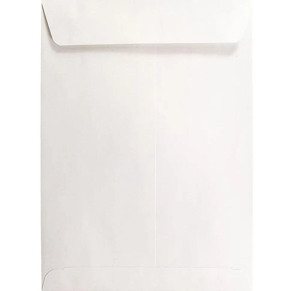JAM Paper® Open-End 7 1/2" x 10 1/2" Catalog Envelopes, Gummed Seal, White, Pack Of 25