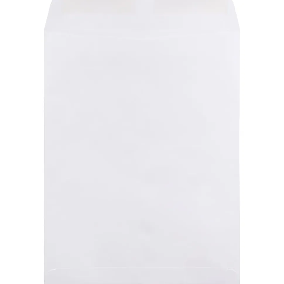 JAM Paper® Open-End 12" x 15 1/2" Catalog Envelopes, Gummed Seal, White, Pack Of 25
