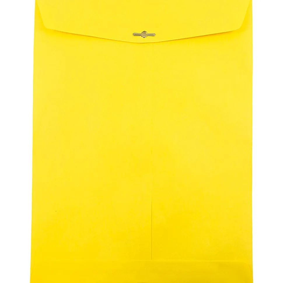 JAM Paper® Open-End 10" x 13" Catalog Envelopes, Clasp Closure, Yellow, Pack Of 25 Envelopes