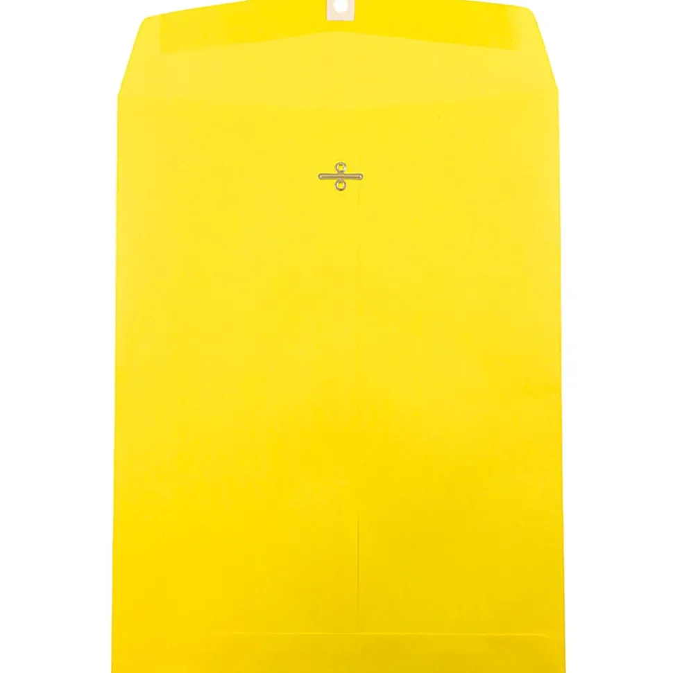 JAM Paper® Open-End 10" x 13" Catalog Envelopes, Clasp Closure, Yellow, Pack Of 25 Envelopes