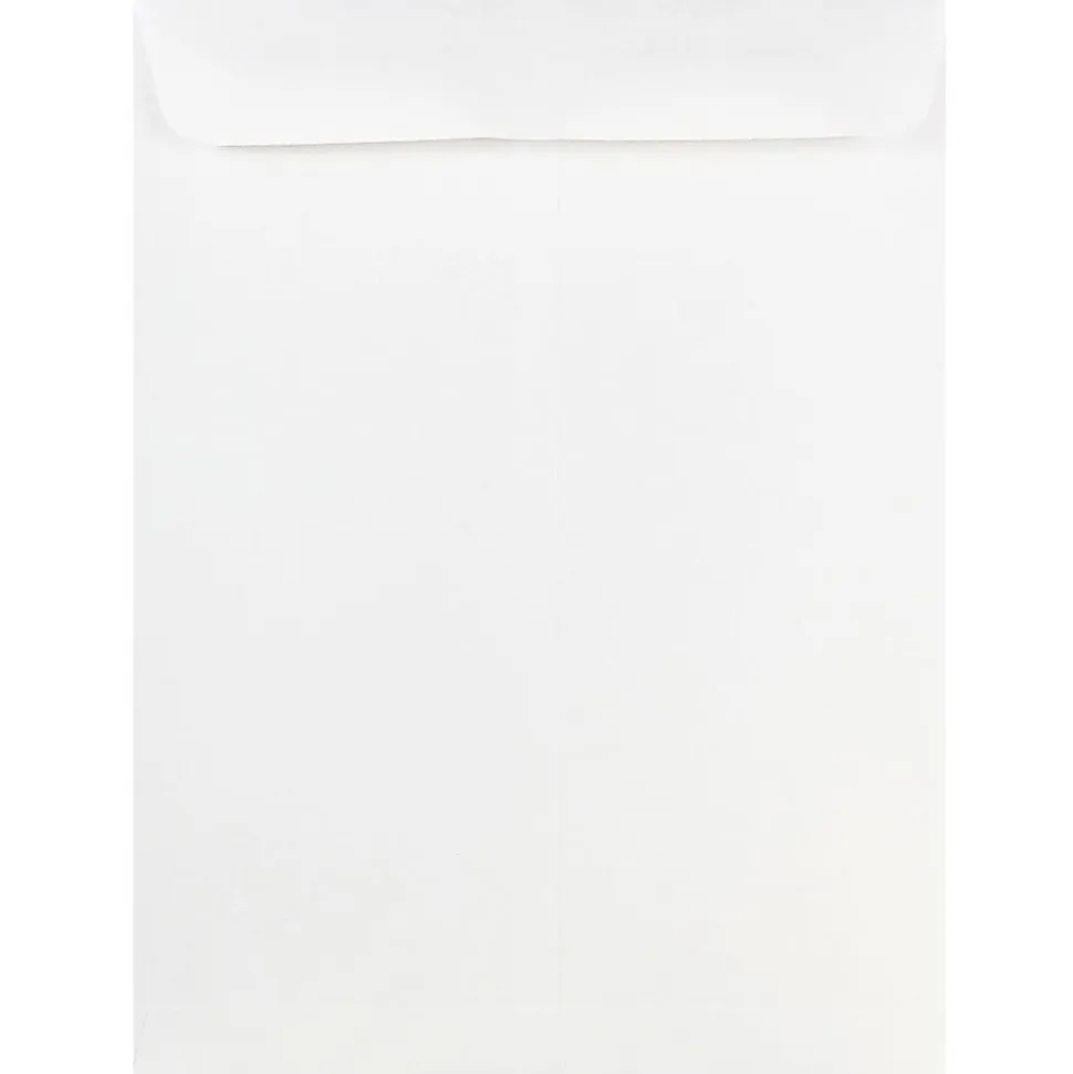 JAM Paper® Open-End 9" x 12" Catalog Envelopes, Gummed Seal, White, Pack Of 25