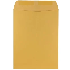 JAM PaperĀ® Open-End 9" x 12" Envelopes, Gummed Seal, Brown Kraft, Pack Of 100 Envelopes