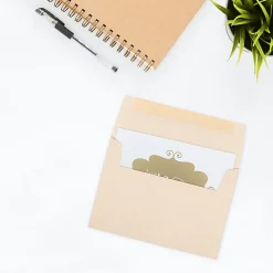 JAM Paper® Parchment Booklet Invitation Envelopes, A7, Gummed Seal, 30% Recycled, Natural, Pack Of 25
