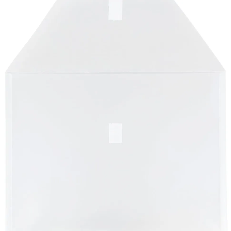 JAM Paper® Plastic Booklet Envelopes, Letter-Size, 9 3/4" x 13", Hook & Loop Closure, Clear, Pack Of 12