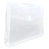JAM Paper® Plastic Booklet Expansion Envelopes, Letter-Size, 9 3/4" x 13", Hook & Loop Closure Closure, Clear, Pack Of 12