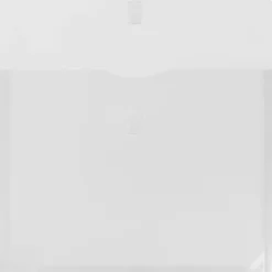 JAM Paper® Plastic Booklet Expansion Envelopes, Letter-Size, 9 3/4" x 13", Hook & Loop, Clear, Pack Of 12