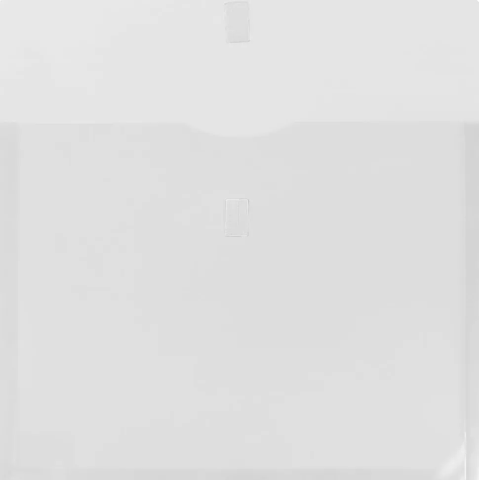 JAM Paper® Plastic Booklet Expansion Envelopes, Letter-Size, 9 3/4" x 13", Hook & Loop, Clear, Pack Of 12