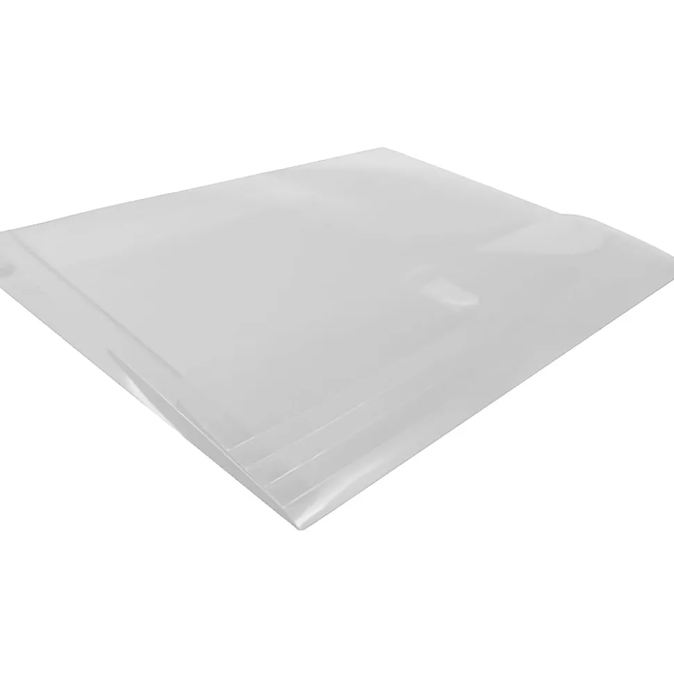 JAM Paper® Plastic Booklet Expansion Envelopes, Letter-Size, 9 3/4" x 13", Hook & Loop, Clear, Pack Of 12