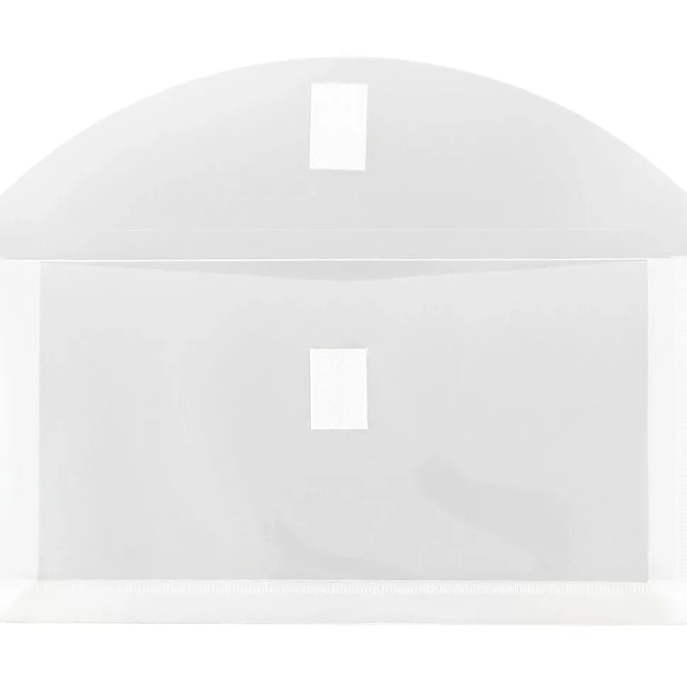 JAM Paper® #10 Plastic Envelopes, Hook and Loop Closure, Clear, Pack Of 12