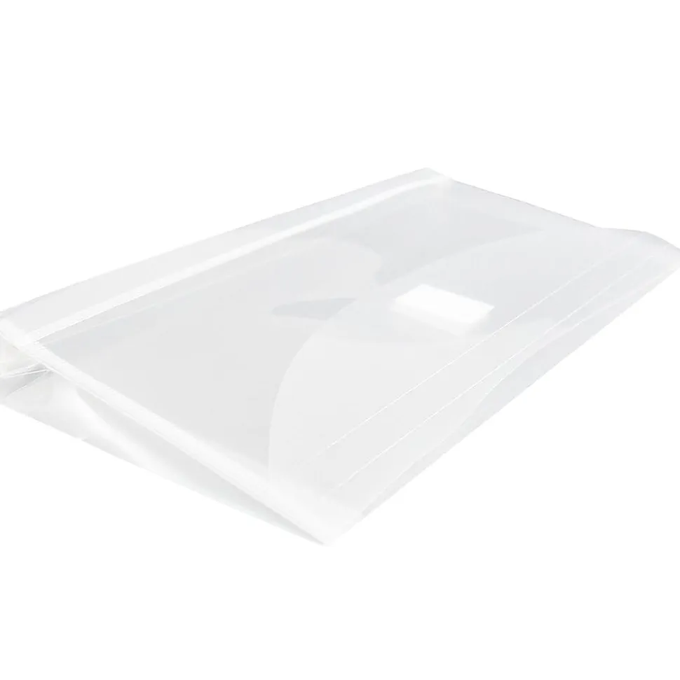 JAM Paper® #10 Plastic Envelopes, Hook and Loop Closure, Clear, Pack Of 12