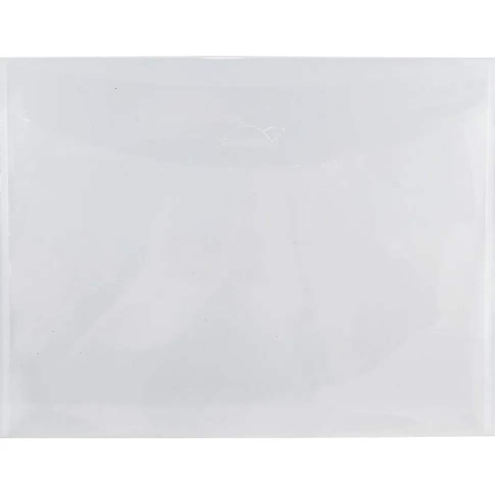 JAM Paper® Plastic Envelopes, Letter-Size, 8 7/8" x 12", Clear, Pack Of 12