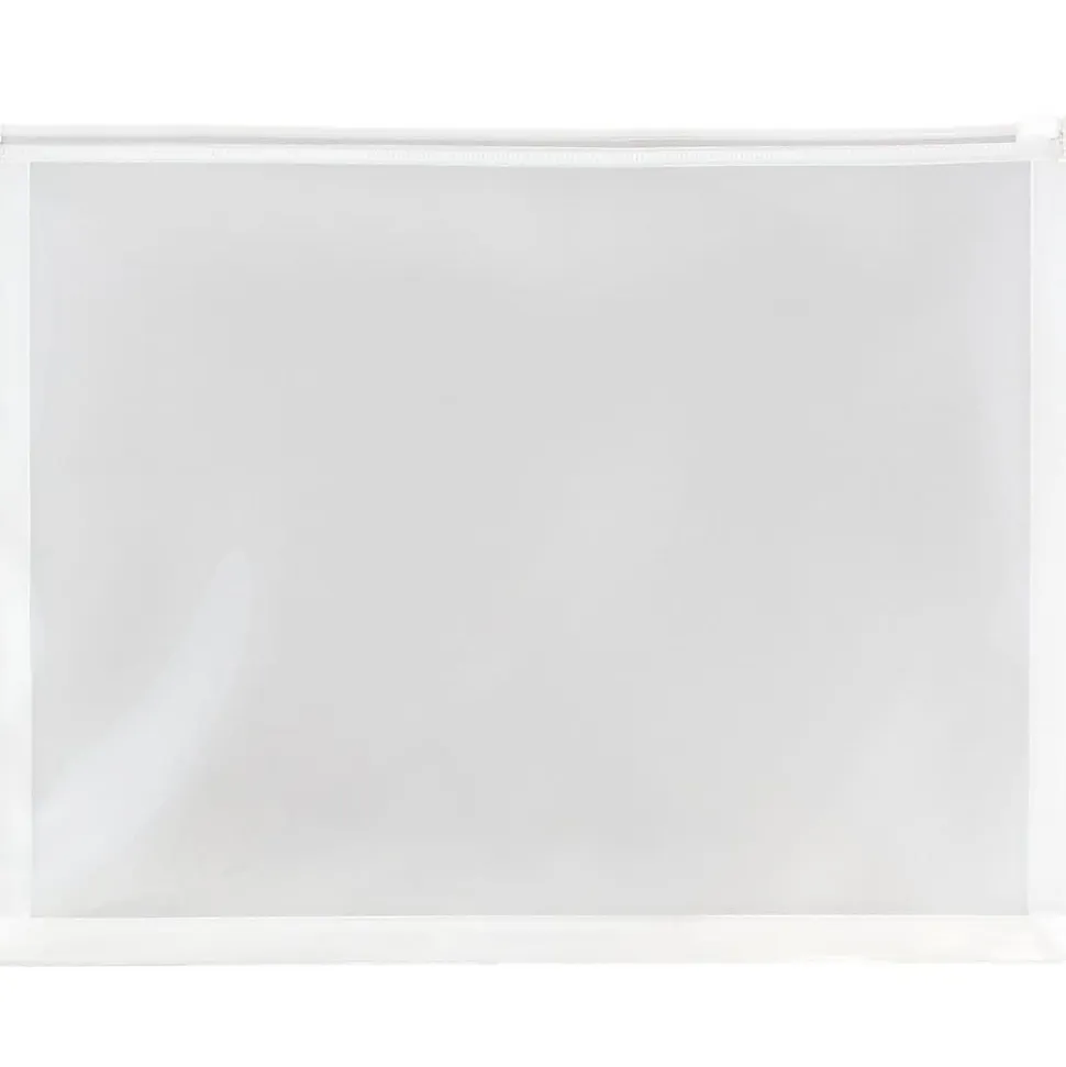 JAM Paper® Plastic Envelopes, Zipper Closure, Letter-Size, 9 3/4" x 13", Clear, Pack Of 12