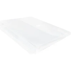 JAM Paper® Plastic 3-Hole Punch Binder Envelopes, 8-5/8" x 11 1/2", Hook & Loop Closure, Clear, Pack Of 12 Envelopes