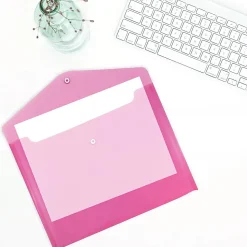 JAM PaperĀ® Plastic Letter Booklet Envelopes, 9-3/4" x 13", Snap Closures, Assorted Colors, Pack Of 6 Envelopes