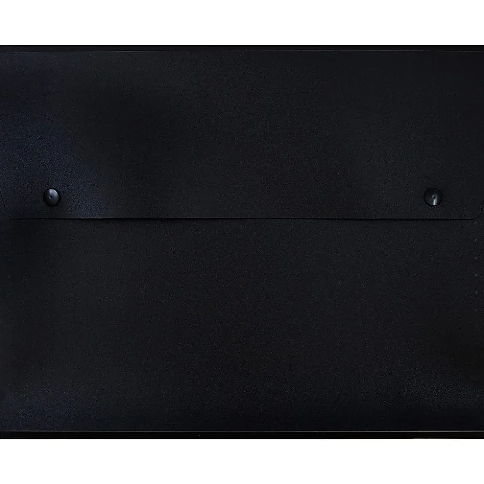 JAM Paper® Plastic 6-Pocket Expanding Folder, 1-1/2" Expansion, 9" x 13", Black