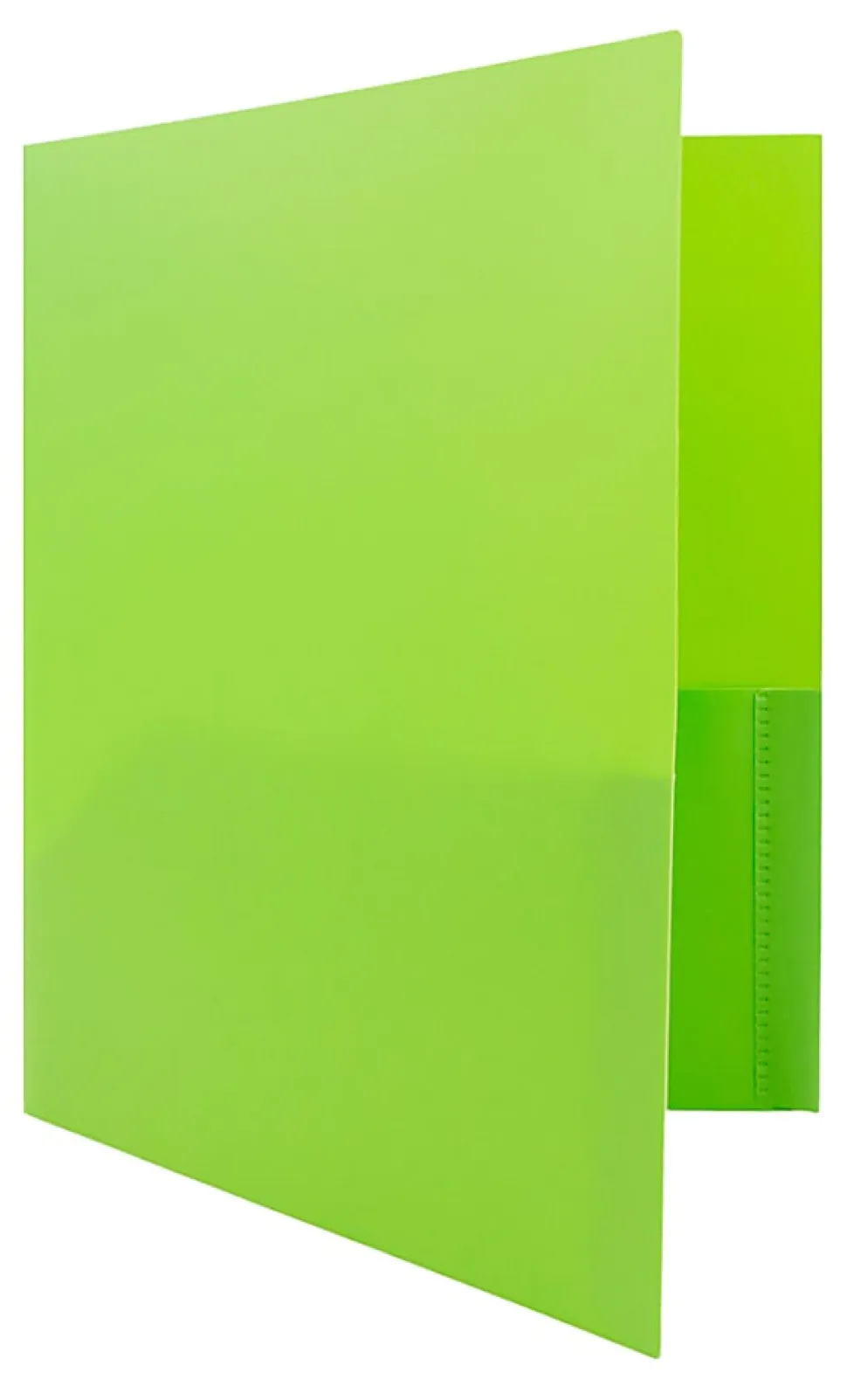 JAM Paper® Plastic 2-Pocket POP Folders, 9 1/2" x 11 1/2", Lime Green, Pack Of 6