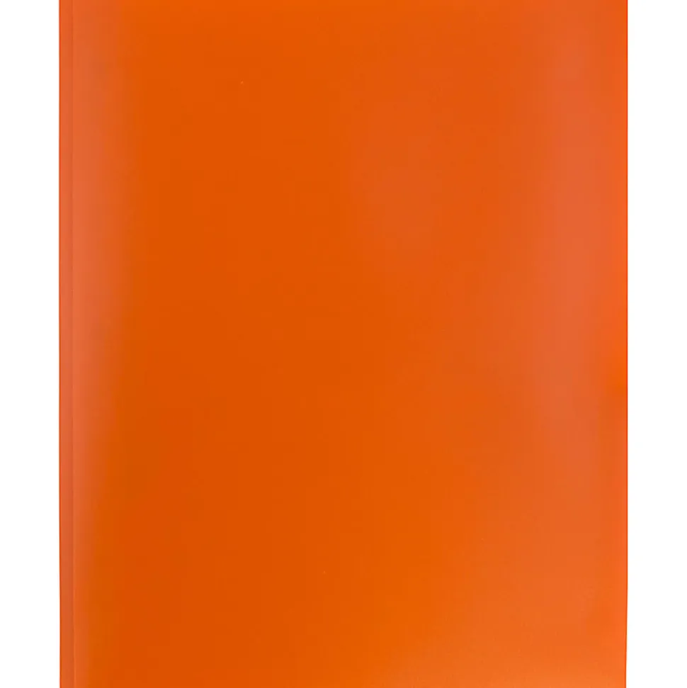 JAM Paper® Plastic 2-Pocket POP Folders with Metal Prongs Fastener Clasps, 9 1/2" x 11 1/2", Orange, Pack Of 6