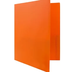JAM Paper® Plastic 2-Pocket POP Folders with Metal Prongs Fastener Clasps, 9 1/2
