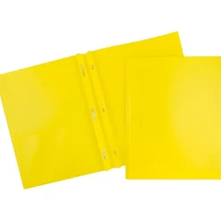 JAM Paper® Plastic 2-Pocket POP Folders With Prongs, Letter Size, 9-1/2