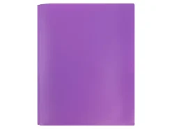 JAM Paper® Plastic 2-Pocket POP Folders with Metal Prongs Fastener Clasps, 9 1/2" x 11 1/2", Purple, Pack Of 6
